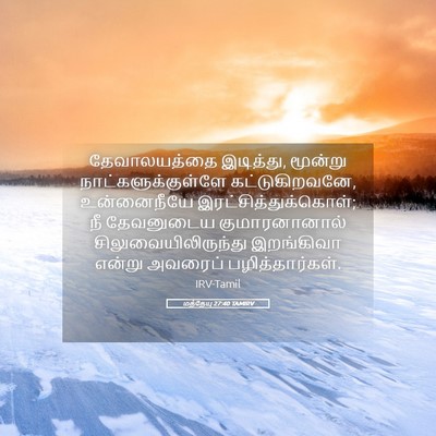 Picture 05 - மத்தேயு 27:40 TAMIRV - தேவாலயத்தை - Bible Verse Picture