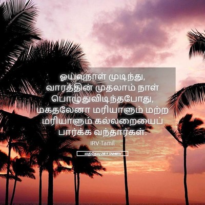 Picture 05 - மத்தேயு 28:1 TAMIRV - ஓய்வுநாள் - Bible Verse Picture