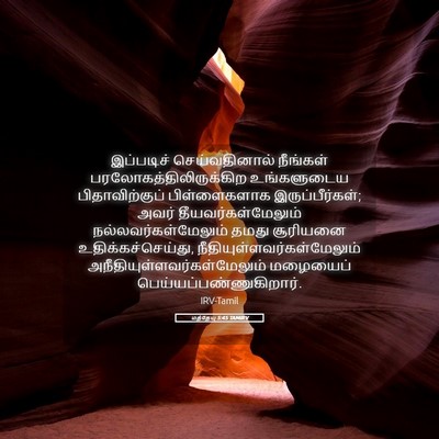 Picture 05 - மத்தேயு 5:45 TAMIRV - இப்படிச் - Bible Verse Picture