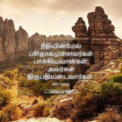 Picture 05 - மத்தேயு 5:6 TAMIRV - நீதியின்மேல் - Bible Verse Picture