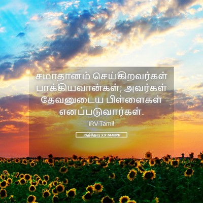 Picture 05 - மத்தேயு 5:9 TAMIRV - சமாதானம் - Bible Verse Picture