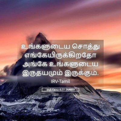 Picture 05 - மத்தேயு 6:21 TAMIRV - உங்களுடைய சொத்து - Bible Verse Picture