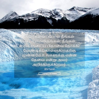 Picture 05 - மத்தேயு 6:8 TAMIRV - அவர்களைப்போல - Bible Verse Picture