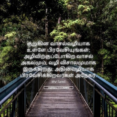 Picture 05 - மத்தேயு 7:13 TAMIRV - குறுகின - Bible Verse Picture