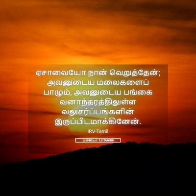 Picture 05 - மல்கியா 1:3 TAMIRV - ஏசாவையோ நான் - Bible Verse Picture