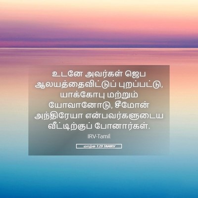 Picture 05 - மாற்கு 1:29 TAMIRV - உடனே அவர்கள் ஜெப - Bible Verse Picture