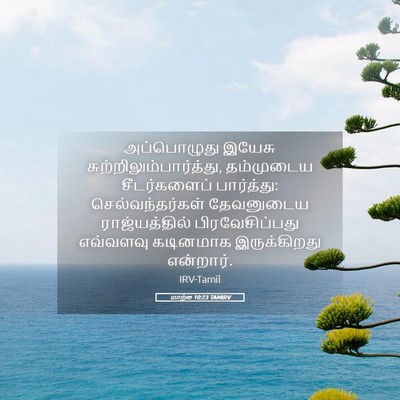 Picture 05 - மாற்கு 10:23 TAMIRV - அப்பொழுது இயேசு - Bible Verse Picture