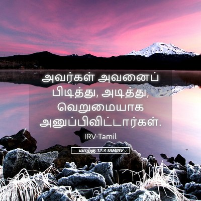 Picture 05 - மாற்கு 12:3 TAMIRV - அவர்கள் அவனைப் - Bible Verse Picture