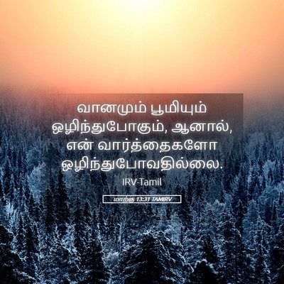 Picture 05 - மாற்கு 13:31 TAMIRV - வானமும் பூமியும் - Bible Verse Picture