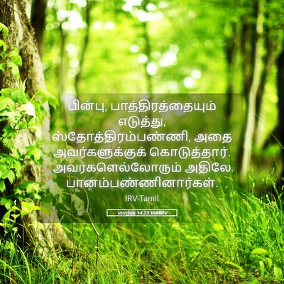 Picture 05 - மாற்கு 14:23 TAMIRV - பின்பு, - Bible Verse Picture
