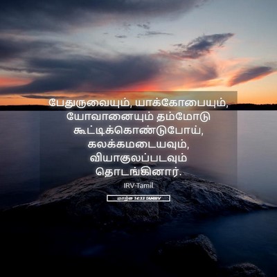 Picture 05 - மாற்கு 14:33 TAMIRV - பேதுருவையும், - Bible Verse Picture