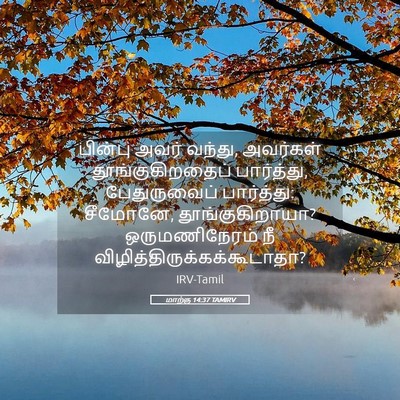 Picture 05 - மாற்கு 14:37 TAMIRV - பின்பு அவர் வந்து, - Bible Verse Picture