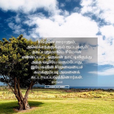 Picture 05 - மாற்கு 15:21 TAMIRV - சிரேனே ஊரானும், - Bible Verse Picture