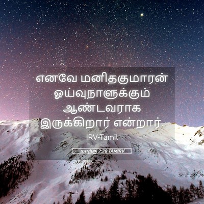 Picture 05 - மாற்கு 2:28 TAMIRV - எனவே மனிதகுமாரன் - Bible Verse Picture