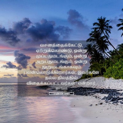 Picture 05 - மாற்கு 4:20 TAMIRV - வசனத்தைக்கேட்டு, - Bible Verse Picture