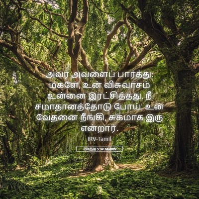 Picture 05 - மாற்கு 5:34 TAMIRV - அவர் அவளைப் - Bible Verse Picture