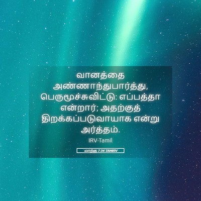 Picture 05 - மாற்கு 7:34 TAMIRV - வானத்தை - Bible Verse Picture