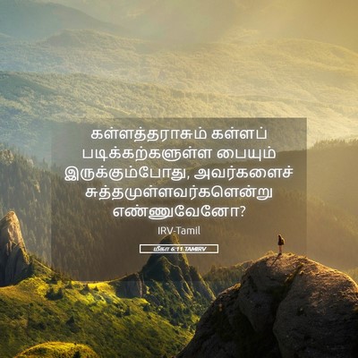 Picture 05 - மீகா 6:11 TAMIRV - கள்ளத்தராசும் - Bible Verse Picture