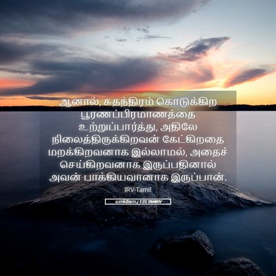 Picture 05 - யாக்கோபு 1:25 TAMIRV - ஆனால், சுதந்திரம் - Bible Verse Picture