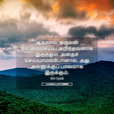 Picture 05 - யாக்கோபு 4:17 TAMIRV - ஆதலால், ஒருவன் - Bible Verse Picture