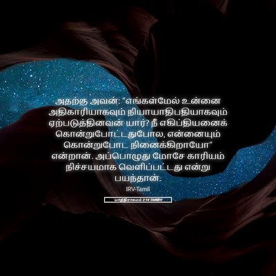 Picture 05 - யாத்திராகமம் 2:14 TAMIRV - அதற்கு அவன்: - Bible Verse Picture