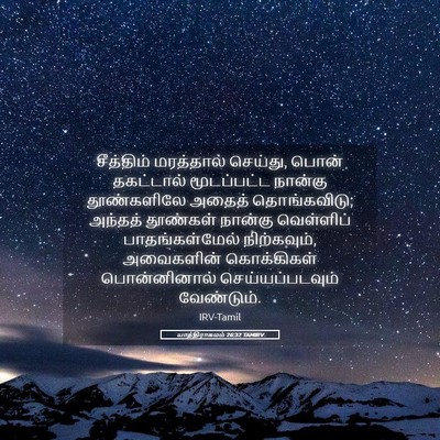 Picture 05 - யாத்திராகமம் 26:32 TAMIRV - சீத்திம் மரத்தால் - Bible Verse Picture