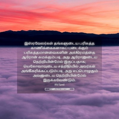 Picture 05 - யாத்திராகமம் 28:38 TAMIRV - இஸ்ரவேலர்கள் - Bible Verse Picture