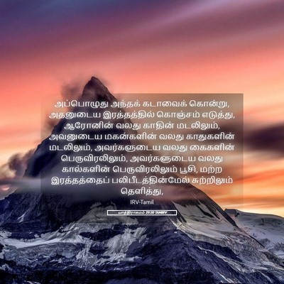 Picture 05 - யாத்திராகமம் 29:20 TAMIRV - அப்பொழுது அந்தக் - Bible Verse Picture