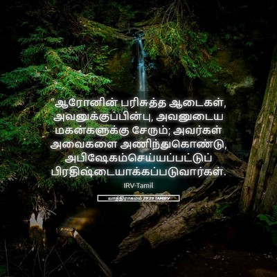 Picture 05 - யாத்திராகமம் 29:29 TAMIRV - “ஆரோனின் பரிசுத்த - Bible Verse Picture