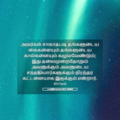 Picture 05 - யாத்திராகமம் 30:21 TAMIRV - அவர்கள் சாகாதபடி - Bible Verse Picture