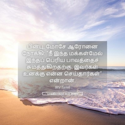 Picture 05 - யாத்திராகமம் 32:21 TAMIRV - பின்பு, மோசே ஆரோனை - Bible Verse Picture