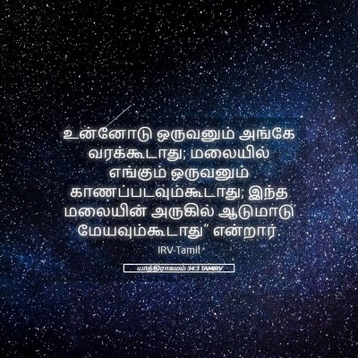 Picture 05 - யாத்திராகமம் 34:3 TAMIRV - உன்னோடு ஒருவனும் - Bible Verse Picture