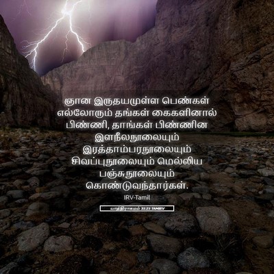 Picture 05 - யாத்திராகமம் 35:25 TAMIRV - ஞான இருதயமுள்ள - Bible Verse Picture