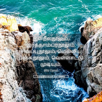 Picture 05 - யாத்திராகமம் 35:6 TAMIRV - இளநீலநூலும், - Bible Verse Picture