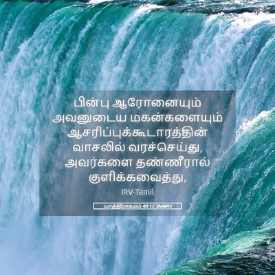 Picture 05 - யாத்திராகமம் 40:12 TAMIRV - பின்பு ஆரோனையும் - Bible Verse Picture