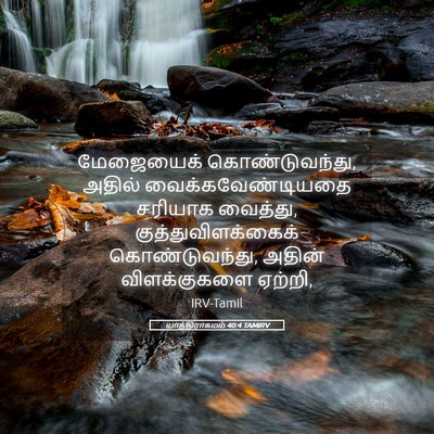 Picture 05 - யாத்திராகமம் 40:4 TAMIRV - மேஜையைக் - Bible Verse Picture