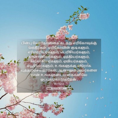 Picture 05 - யோசுவா 24:11 TAMIRV - பின்பு யோர்தானைக் - Bible Verse Picture