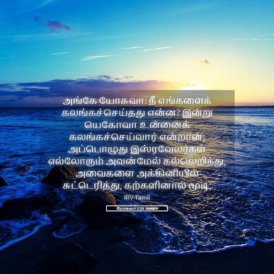Picture 05 - யோசுவா 7:25 TAMIRV - அங்கே யோசுவா: நீ - Bible Verse Picture