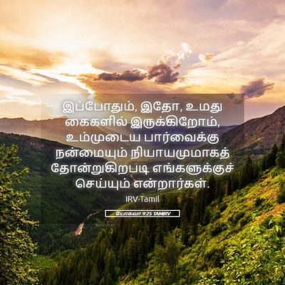 Picture 05 - யோசுவா 9:25 TAMIRV - இப்போதும், இதோ, - Bible Verse Picture