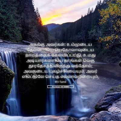 Picture 05 - யோசுவா 9:9 TAMIRV - அதற்கு அவர்கள்: - Bible Verse Picture