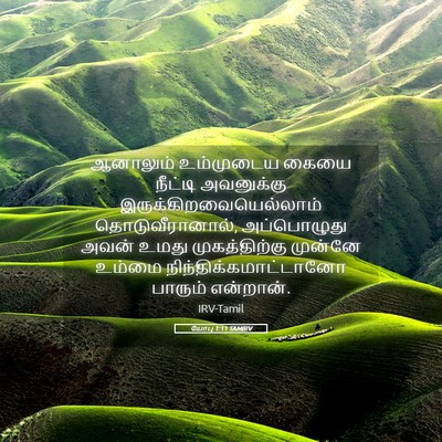 Picture 05 - யோபு 1:11 TAMIRV - ஆனாலும் உம்முடைய - Bible Verse Picture