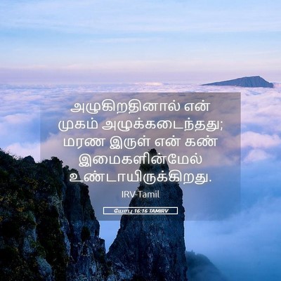 Picture 05 - யோபு 16:16 TAMIRV - அழுகிறதினால் என் - Bible Verse Picture