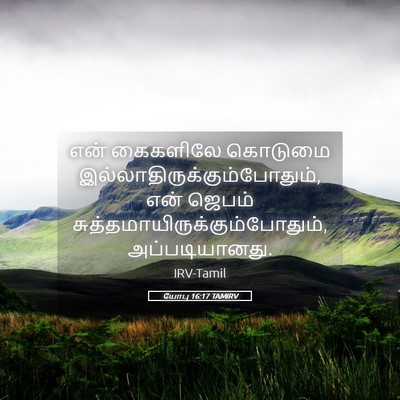 Picture 05 - யோபு 16:17 TAMIRV - என் கைகளிலே - Bible Verse Picture