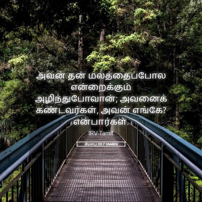Picture 05 - யோபு 20:7 TAMIRV - அவன் தன் - Bible Verse Picture
