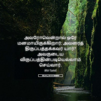 Picture 05 - யோபு 23:13 TAMIRV - அவரோவென்றால் ஒரே - Bible Verse Picture