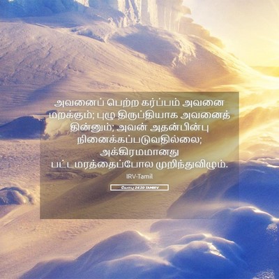 Picture 05 - யோபு 24:20 TAMIRV - அவனைப் பெற்ற - Bible Verse Picture