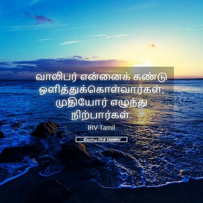 Picture 05 - யோபு 29:8 TAMIRV - வாலிபர் என்னைக் - Bible Verse Picture