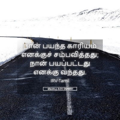 Picture 05 - யோபு 3:25 TAMIRV - நான் பயந்த - Bible Verse Picture