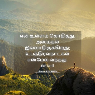 Picture 05 - யோபு 30:27 TAMIRV - என் உள்ளம் - Bible Verse Picture