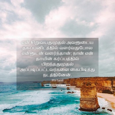 Picture 05 - யோபு 31:18 TAMIRV - என் சிறுவயதுமுதல் - Bible Verse Picture